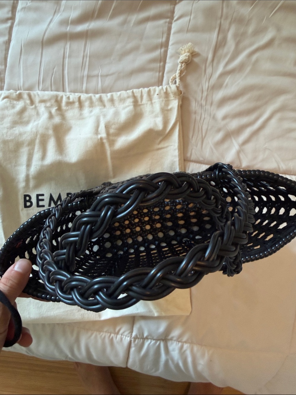 Bembien Black Woven Tote Bag - Picture 4 of 6